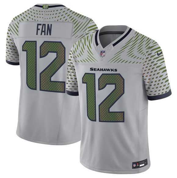 Men%27s Seattle Seahawks #12 Fan Gray 2025 F.U.S.E. %27Rivalries%27 Vapor Untouchable Limited Stitched Jersey Dzhi