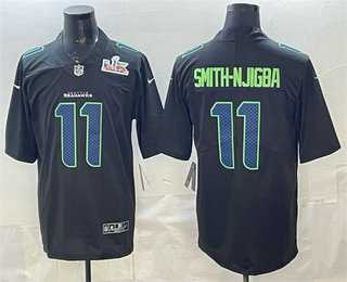 Men%27s Seattle Seahawks #11 Jaxon Smith-Njigba Limited Black Super Bowl LX Fashion Vapor Jersey Dzhi