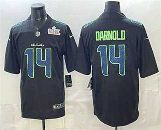 Men%27s Seattle Seahawks #14 Sam Darnold Limited Black Super Bowl LX Fashion Vapor Jersey