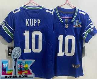 Women%27s Seattle Seahawks #10 Cooper Kupp Limited Royal Super Bowl LX Vapor Vapor Jersey