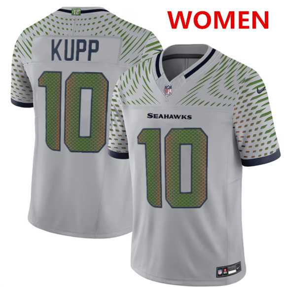 Women%27s Seattle Seahawks #10 Cooper Kupp Gray 2025 F.U.S.E. %27Rivalries%27 Vapor Limited Stitched Jersey Dzhi