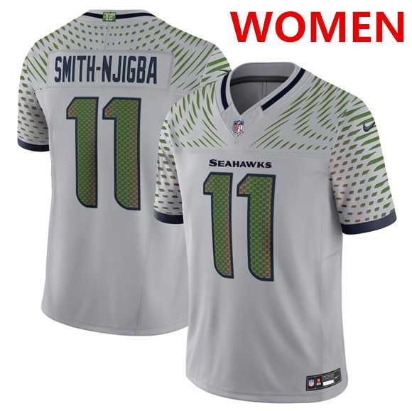 Women%27s Seattle Seahawks #11 Jaxon Smith Gray 2025 F.U.S.E. %27Rivalries%27 Vapor Limited Stitched Jersey Dzhi