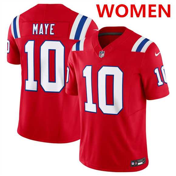 Women%27s New England Patriots #10 Drake Maye Red 2025 F.U.S.E. Vapor Limited Stitched Jersey Dzhi