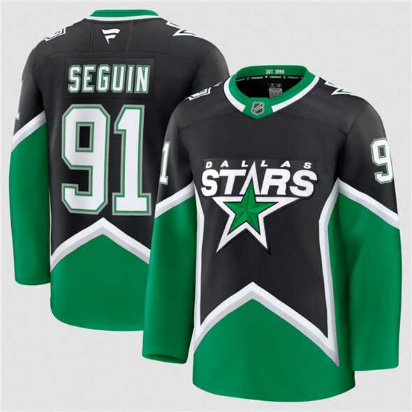 Men%27s Dallas Stars #91 Tyler Seguin Black 2025-26 Alternate Stitched Jersey Dzhi
