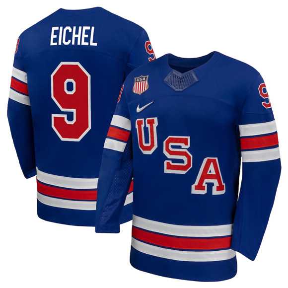 Men%27s USA #9 Jack Eichel Royal 2026 Stitched Jersey Dzhi