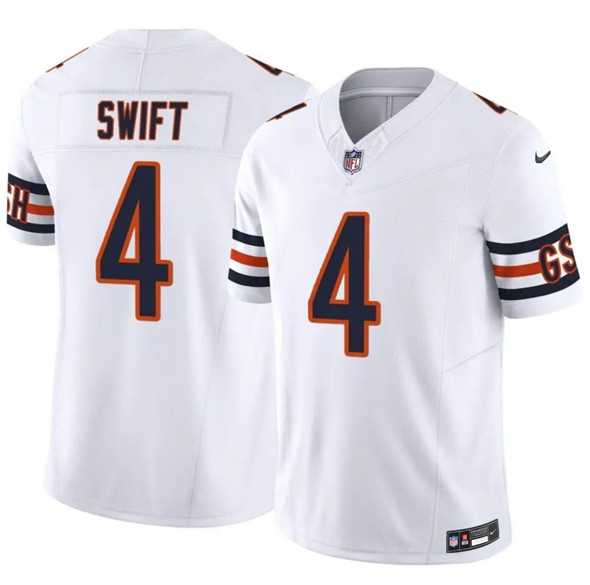 Men%27s Chicago Bears #4 D%27Andre Swift White 2025 F.U.S.E. Vapor Untouchable Limited Stitched Jersey Dzhi