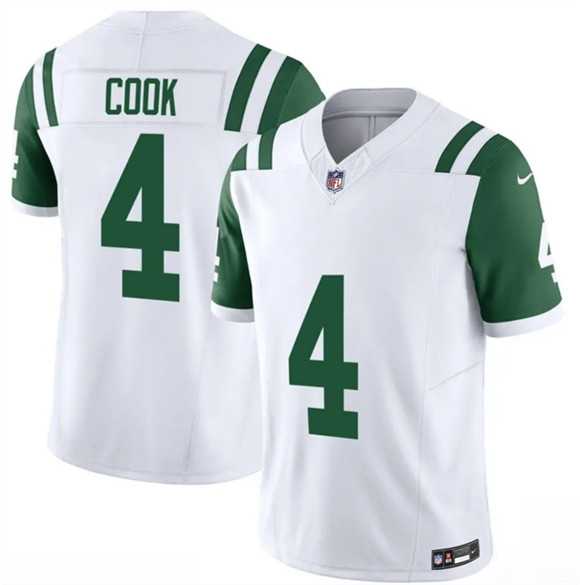 Men%27s New York Jets #4 Brady Cook White 2025 F.U.S.E. Classic Alternate Vapor Untouchable Limited Stitched Jersey Dzhi