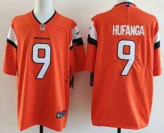 Men%27s Denver Broncos #9 Talanoa Hufanga Limited Orange Vapor Jersey