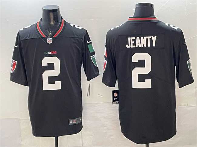 Men%27s Las Vegas Raiders #2 Ashton Jeanty Black Mexico Vapor Limited Stitched Jersey