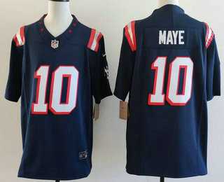 Men%27s New England patriots #10 Drake Maye Limited Navy Fashion FUSE Vapor Jersey