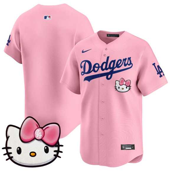 Men%27s Los Angeles Dodgers Blank Pink 2025 Hello Kitty Vapor Limited Stitched Jersey Dzhi
