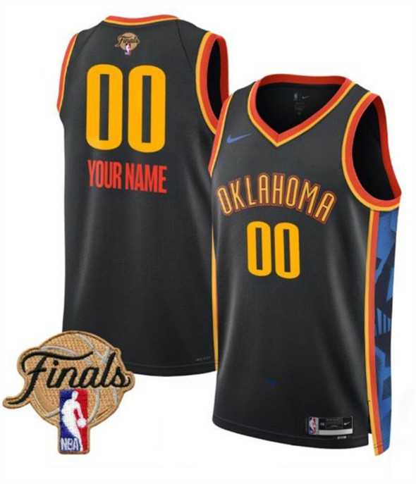 Men%27s Oklahoma City Thunder Active Player Custom Black 2024-25 City Edition Stitched Basketball Jersey