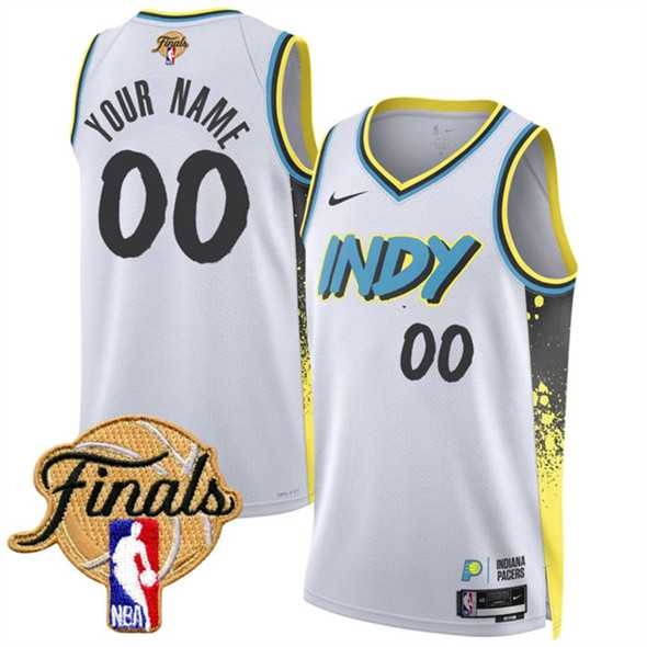Men%27s Indiana Pacers Active Player Custom White 2024-25 City Edition Stitched Basketball Jersey
