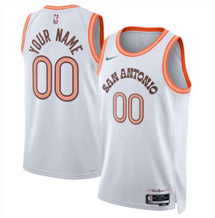 Men%27s San Antonio Spurs Active Player Custom White 2023-24 City Edition Stitched Basketball Jersey