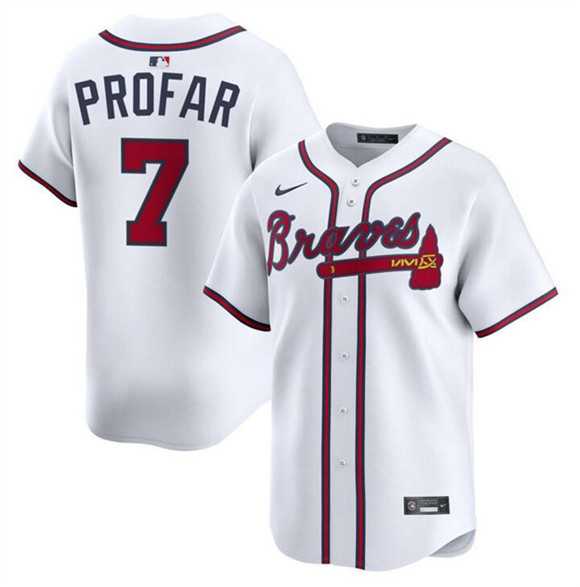 Men%27s Atlanta Braves #7 Jurickson Profar White 2025 Home Limited Stitched Jersey Dzhi