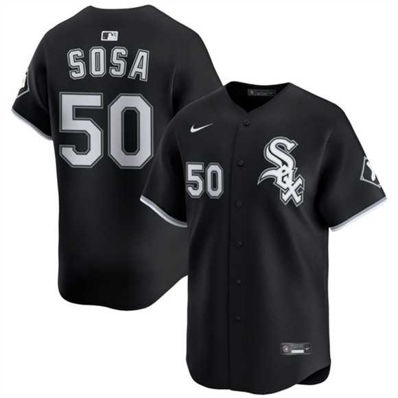 Men%27s Chicago White Sox #50 Lenyn Sosa Black 2025 Alternate Limited Stitched Jersey Dzhi