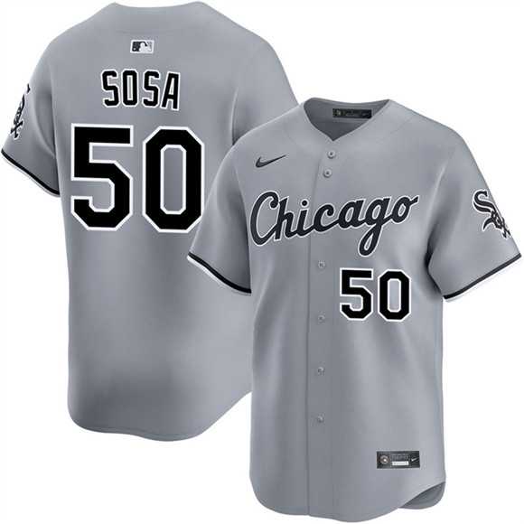 Men%27s Chicago White Sox #50 Lenyn Sosa Gray 2025 Limited Stitched Jersey Dzhi
