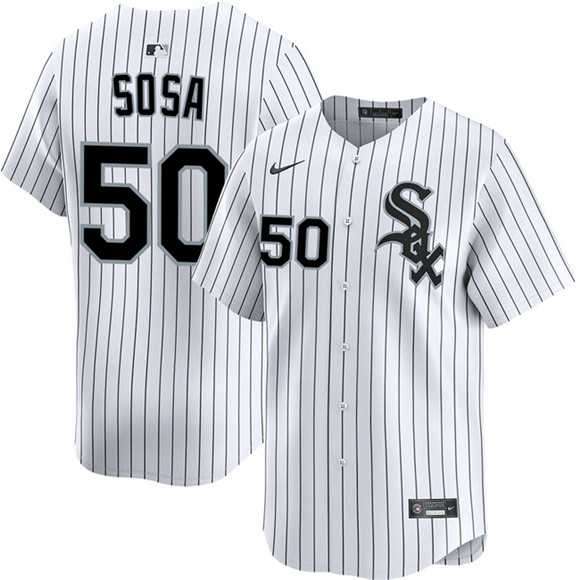 Men%27s Chicago White Sox #50 Lenyn Sosa White 2025 Home Limited Stitched Jersey Dzhi
