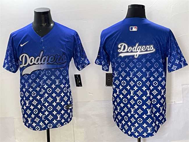 Men%27s Los Angeles Dodgers Team Big Logo Blue Limited Stitched Jersey