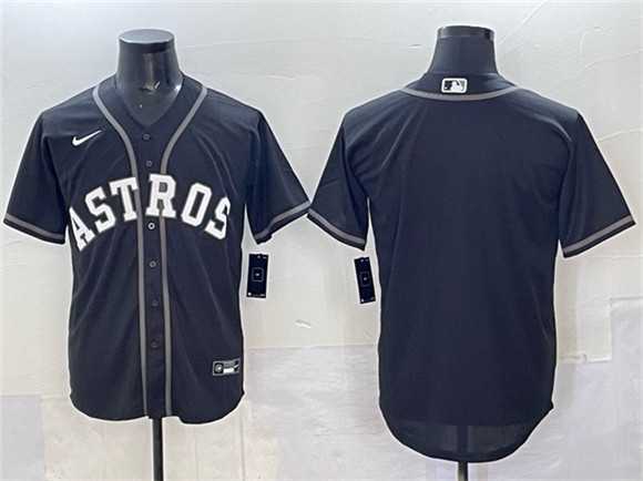 Men%27s Houston Astros Blank Black Lights Out Limited Stitched Jersey