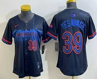 Women%27s Toronto Blue Jays #39 Trey Yesavage Black City Limited Jersey
