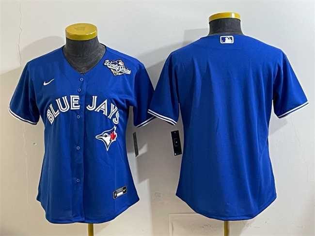 Women%27s Toronto Blue Jays Blank Royal 2025 World Series Cool Base Stitched Jersey(Run Small)