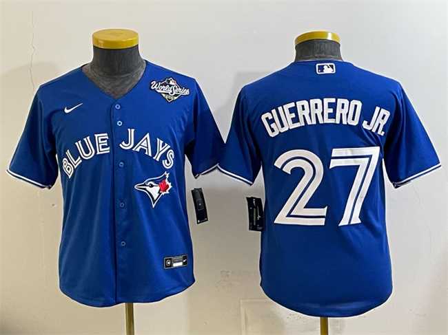 Youth Toronto Blue Jays #27 Vladimir Guerrero Jr. Royal 2025 World Series Cool Base Stitched Jersey