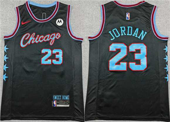 Men%27s Chicago Bulls #23 Michael Jordan Black 2025-26 City Edition Stitched Jersey