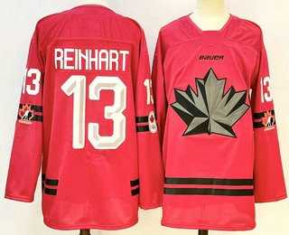 Men%27s Canada Hockey #13 Sam Reinhart Red Stitched Jersey