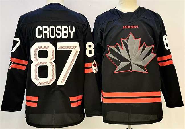 Men%27s Canada Hockey #87 Sidney Crosby Black Stitched Jersey