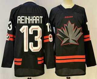 Men%27s Canada Hockey #13 Sam Reinhart Black Stitched Jersey