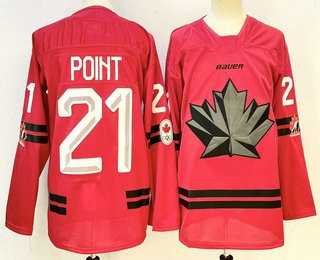 Men%27s Canada Hockey #21 Brayden Point Red Stitched Jersey