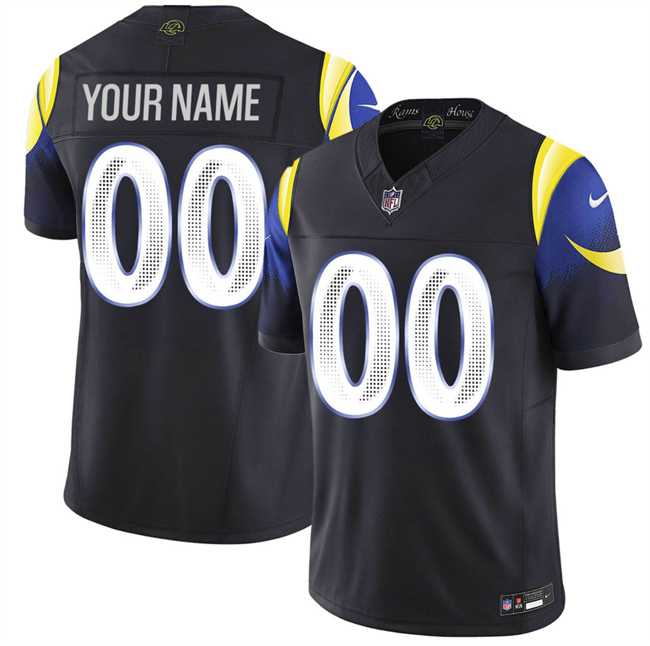 Men%27s Los Angeles Rams Active Player Custom Midnight Blue 2025 F.U.S.E. %27Rivalries%27 Vapor Limited Football Stitched Jersey