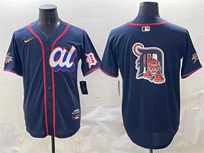 Men%27s American League Detroit Tigers Team Big Logo Navy 2025 All-Star Edition Limited Stitched Baseball Jersey