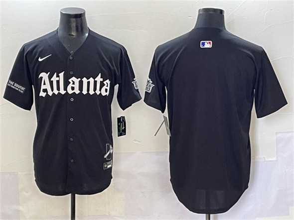 Men%27s Atlanta Braves Blank Black Gothic South x Outkast Edition Vapor Limited Stitched Baseball Jersey