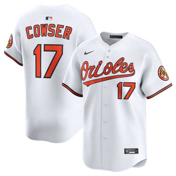 Men%27s Baltimore Orioles #17 Colton Cowser White 2025 Home Limited Stitched Baseball Jersey Dzhi