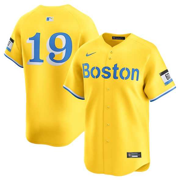 Men%27s Boston Red Sox #19 Roman Anthony Gold City Connect Stitched Baseball Jersey Dzhi