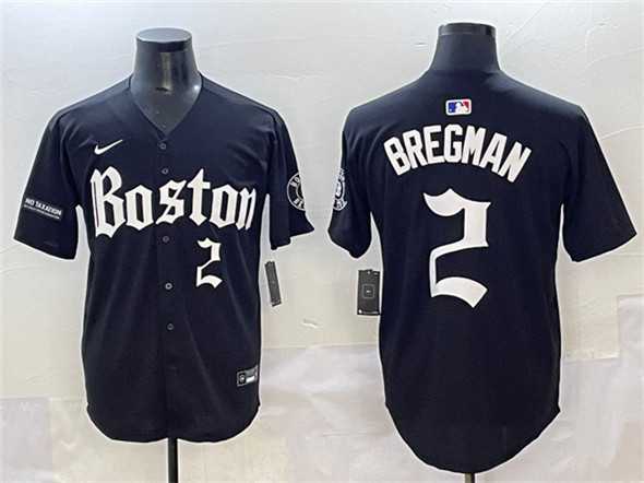 Men%27s Boston Red Sox #2 Alex Bregman Black Gothic Vapor Limited Stitched Baseball Jersey