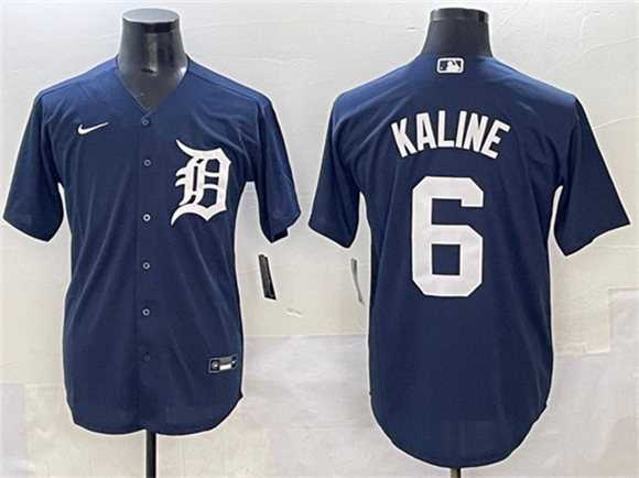 Men%27s Detroit Tigers #6 Al Kaline Navy Cool Base Stitched Baseball Jersey