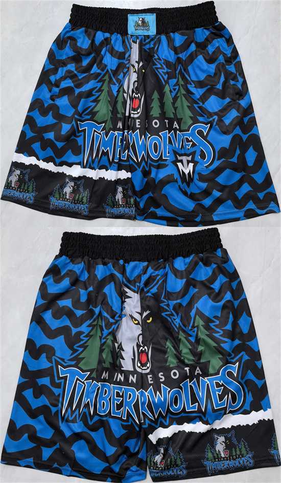 Men%27s Minnesota Timberwolves Black 2025 Shorts (Run Small)