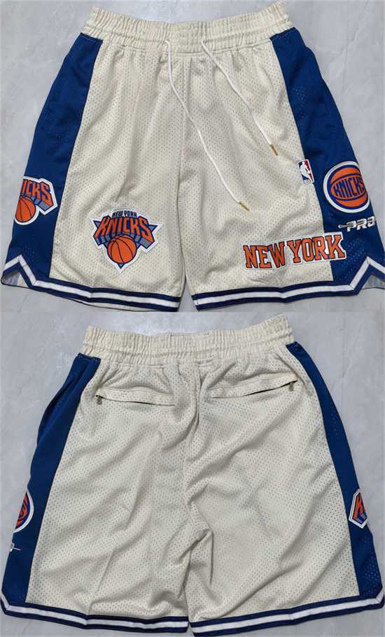 Men%27s New Yok Knicks White 2025 Shorts (Run Small)