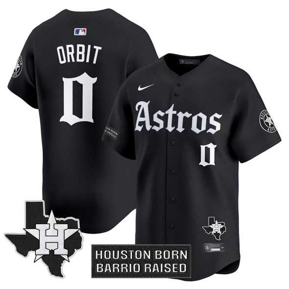 Men%27s Houston Astros #0 Orbit Black %27Gothic Edition%27 Vapor Limited Stitched Baseball Jersey Dzhi