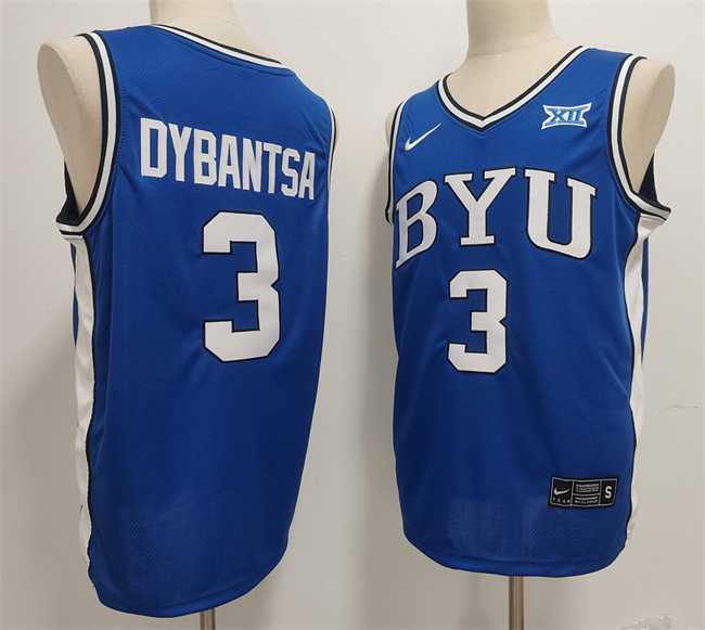 Men%27s Duke Blue Devils #3 AJ Dybantsa Blue Stitched Basketball Jersey