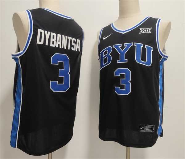 Men%27s Duke Blue Devils #3 AJ Dybantsa Black Stitched Basketball Jersey