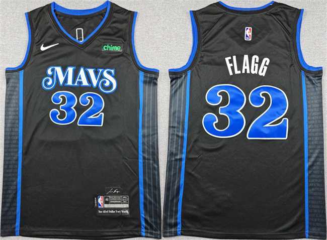 Men%27s Dallas Mavericks #32 Cooper Flagg Black City Edition Stitched Basketball Jersey