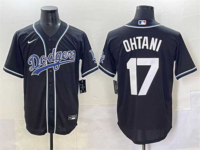 Men%27s Los Angeles Dodgers #17 Shohei Ohtani Black Fashion Stitched Baseball Jersey