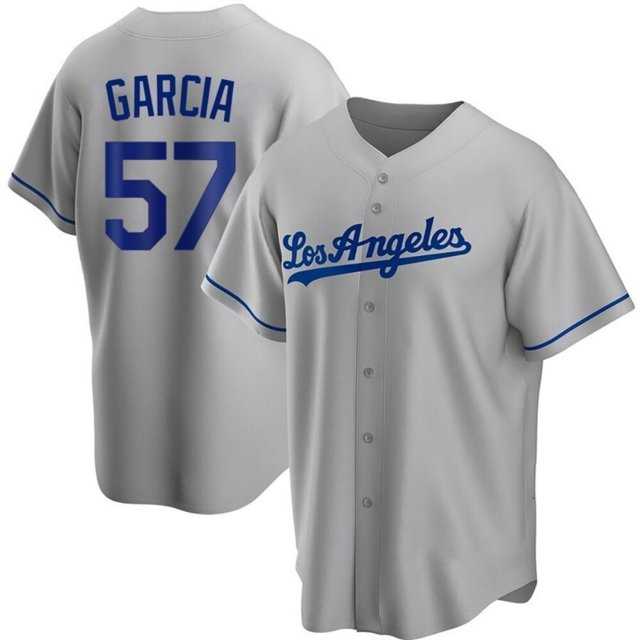 Men%27s Los Angeles Dodgers #57 Luis Garcia Grey Cool Base Stitched Jerseys Dzhi