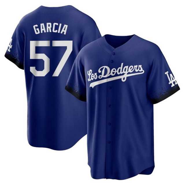 Men%27s Los Angeles Dodgers #57 Luis Garcia Royal City Connect Cool Base With Patch Stitched Baseball Jersey Dzhi