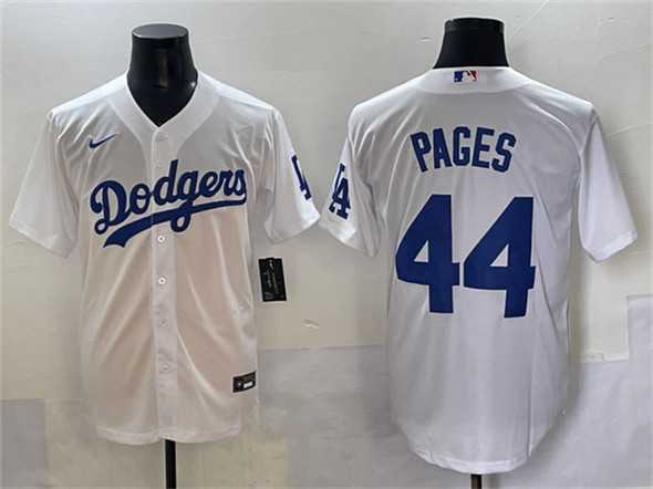 Men%27s Los Angeles Dodgers #44 Andy Pages White Cool Base Stitched Baseball Jersey