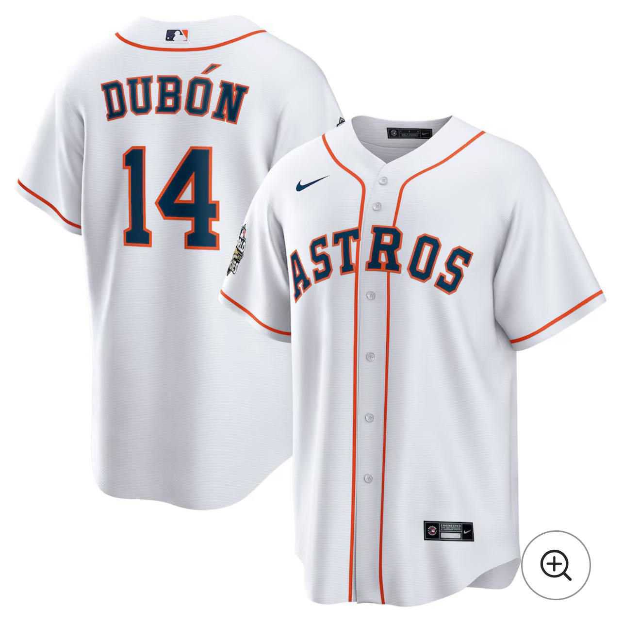 Men%27s Houston Astros #14 Mauricio Dubon Nike White Home Jersey Dzhi